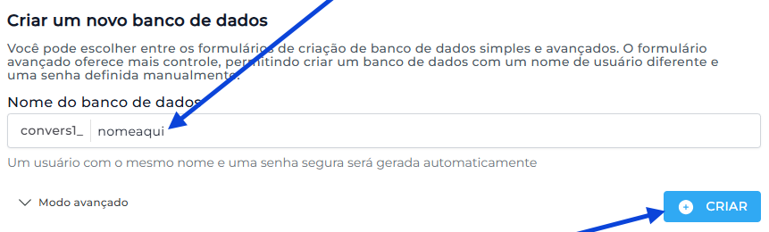 criar banco de dados